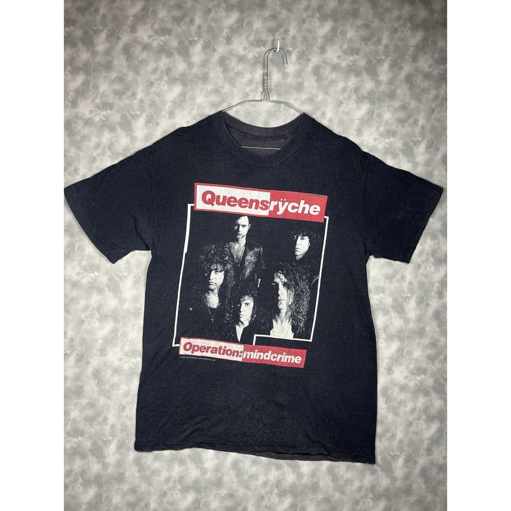 Vintage 1988 Queensryche Operation Mindcrime T shirt Black tee Size M (tag rip)